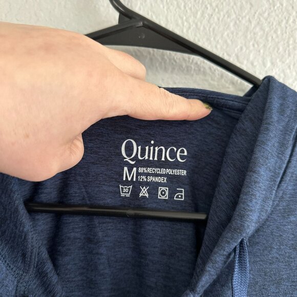 Quince Navy Blue Flowknit Ultra Soft Performance Full Zip Hoodie Sz Medium Mens - Picture 2 of 4